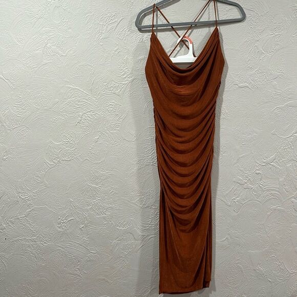 Hello Molly Party Lover Midi Dress Rust Size Large NWT - Picture 1 of 9